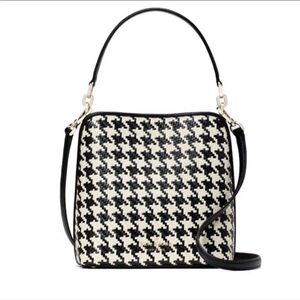 ♠️ Kate Spade Darcy Bucket Bag Crossbody In Woven Houndstooth Multi